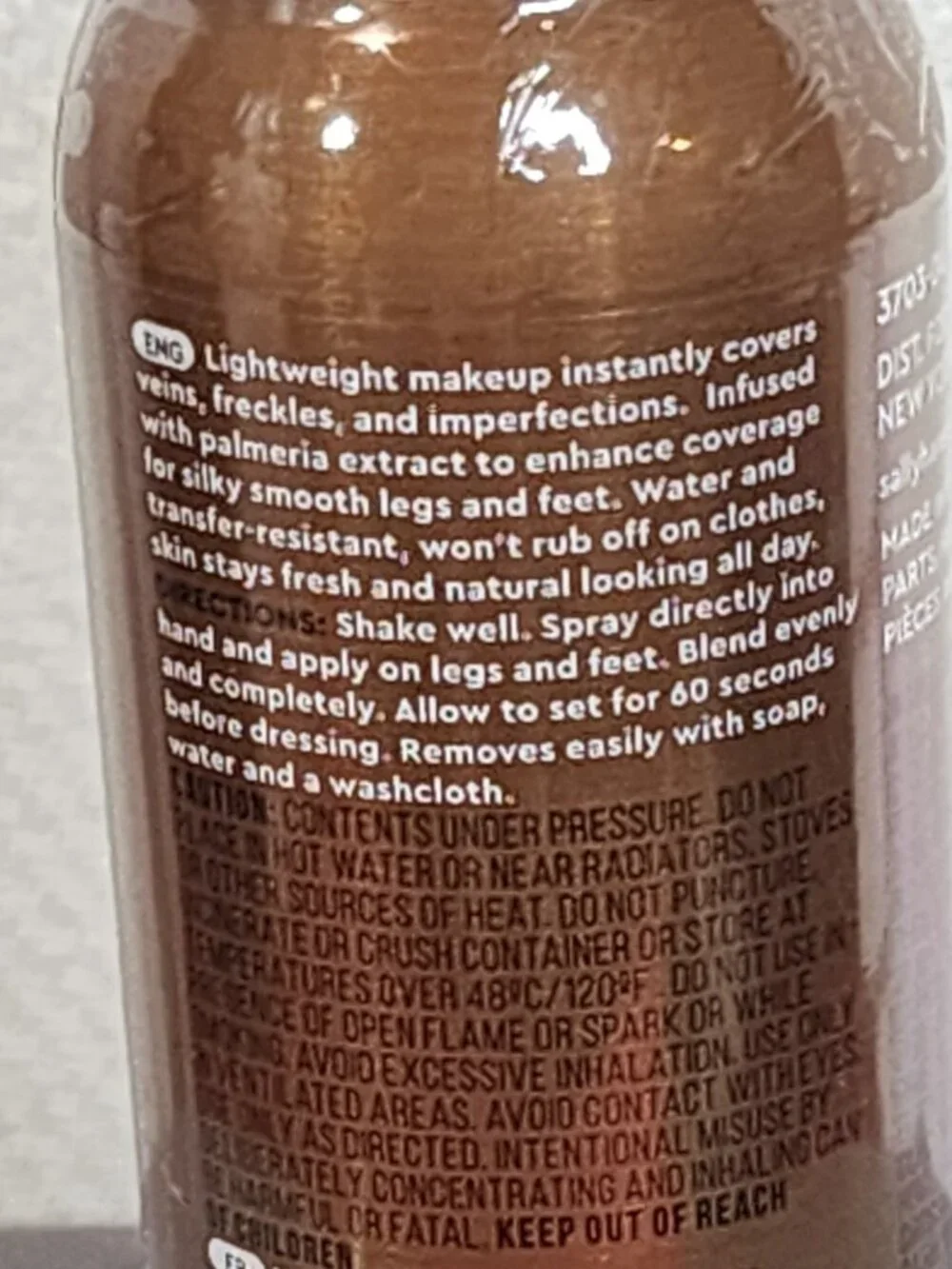 Sally Hansen Airbrush Legs Water Resistant 4.4oz Spray On Leg Makeup Deep Glow